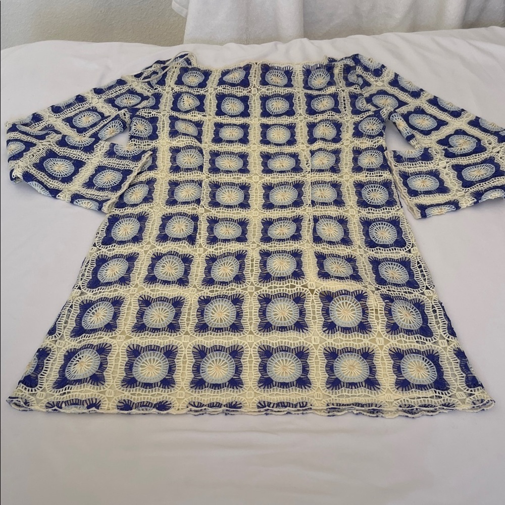 Chelsea & Violet Blue and White Geometric Mini Dress - Picture 7 of 9